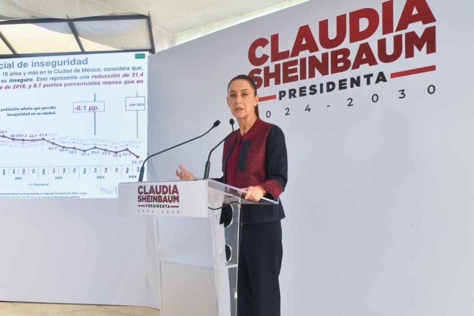 Claudia Sheinbaum, virtual presidenta electa, en conferencia. 