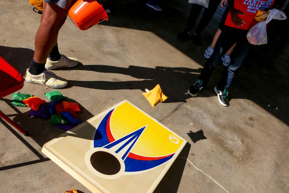 Kids will decorate their own bean bags for the event.