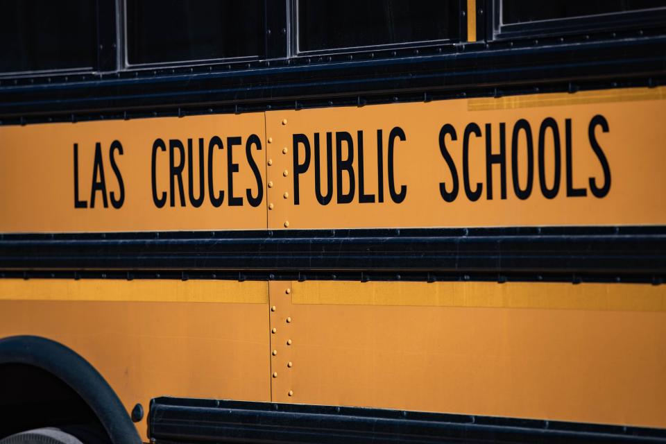 New buses are parked at the Student Transportation Specialists of New Mexico lot waiting to carry kids to and from school in Las Cruces on Friday, Jan. 14, 2022. STS-NM will add 100 new buses to its fleet this year.