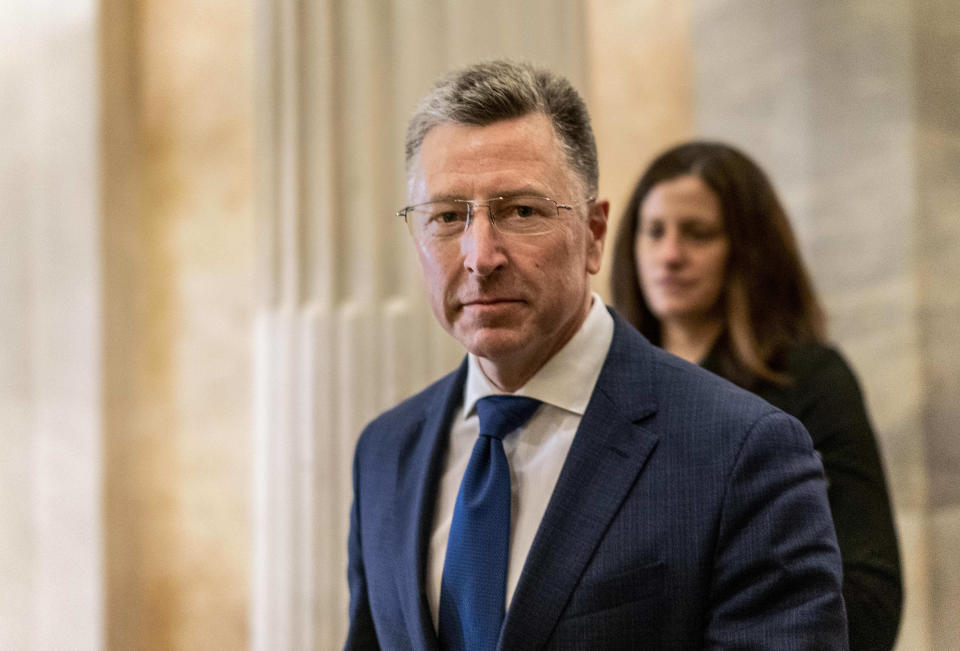 WASHINGTON, DC - OCTOBER 3: After an all-day deposition behind closed doors with the House Intelligence Committee, former United States envoy to the Ukraine Kurt Volker departs the US Capitol in Washington, DC on Thursday evening October 3, 2019. Volker was deposed in relation to the impeachment inquiry concerning President Donald Trump. (Photo by Melina Mara/The Washington Post via Getty Images)