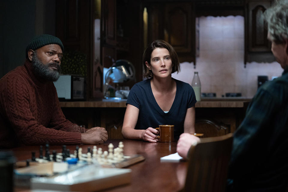 (L-R): Samuel L. Jackson as Nick Fury and Cobie Smulders as Maria Hill in Marvel Studios' SECRET INVASION