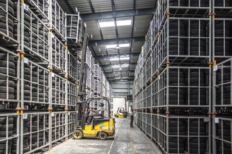 Forklift in Warehouse