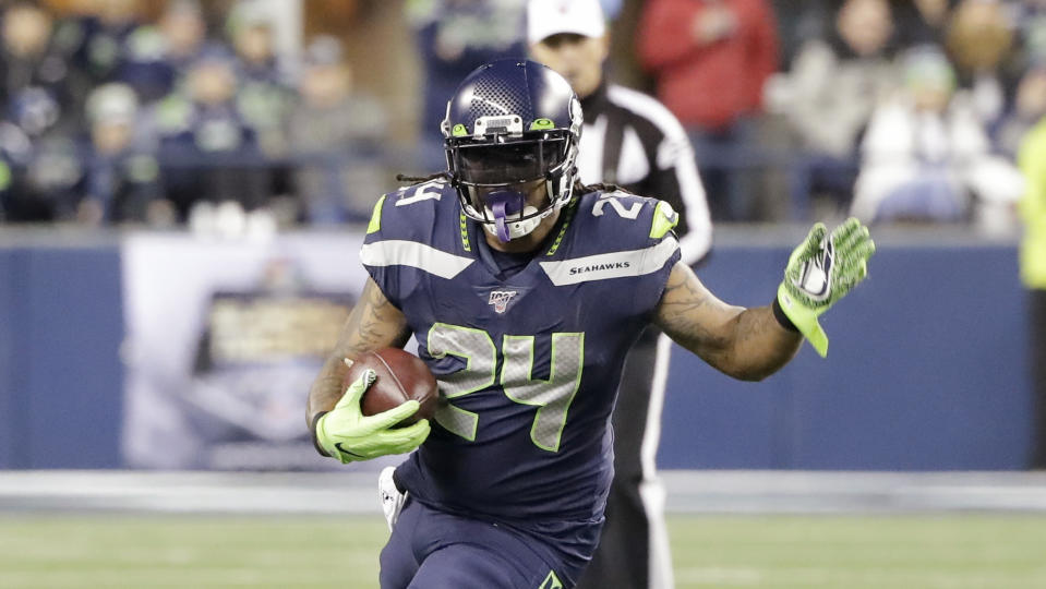 Marshawn Lynch returned late last season when the Seahawks needed depth at running back. (AP Photo/Ted S. Warren)