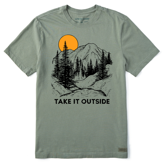 Life is Good Take it Outside T-Shirt, Nature T-Shirts for Men
