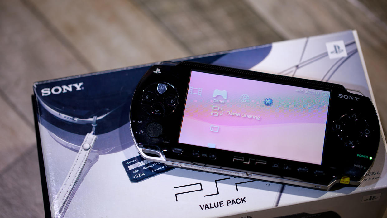  The PSP on top of its box. 