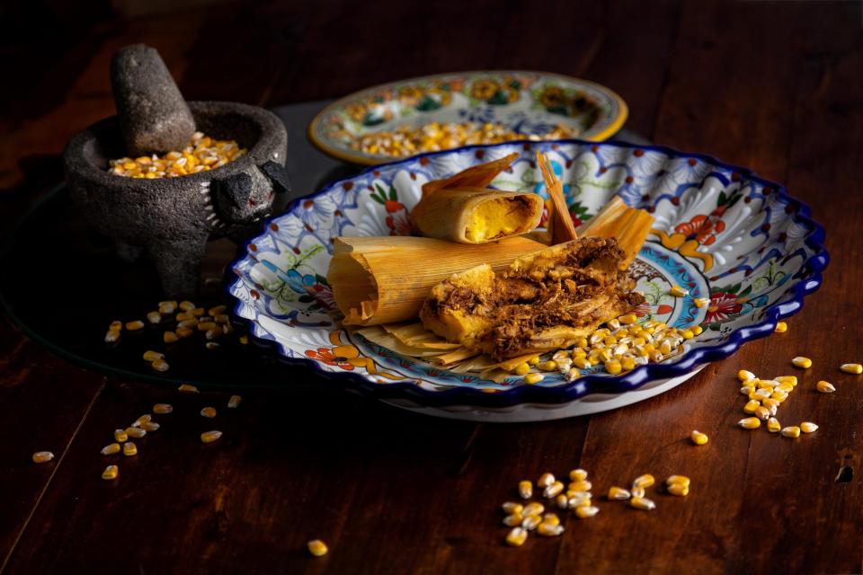 Chef Aurora Garcia Ramos' mole chicken tamales are the best-selling menu item at her Delray Beach GreenMarket stand. She also offers vegan, pork and jalapeño-cheese tamales.