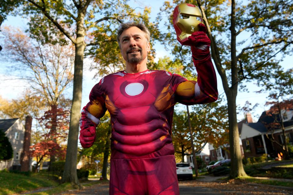 Teaneck's David Roher, who some have mistaken for actor Robert Downey Jr., will be running the New York City Marathon in his Ironman costume on Sunday.