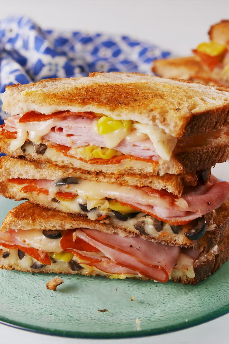 <p>Grilled cheese heaven.</p><p>Get the recipe from <a href="https://www.delish.com/cooking/recipe-ideas/a19425438/antipasto-grilled-cheese-recipe/" rel="nofollow noopener" target="_blank" data-ylk="slk:Delish;elm:context_link;itc:0;sec:content-canvas" class="link ">Delish</a>.</p>