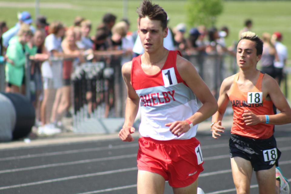 Shelby's Huck Finnegan is back after qualifying for state in the 3,200-meter run last season.