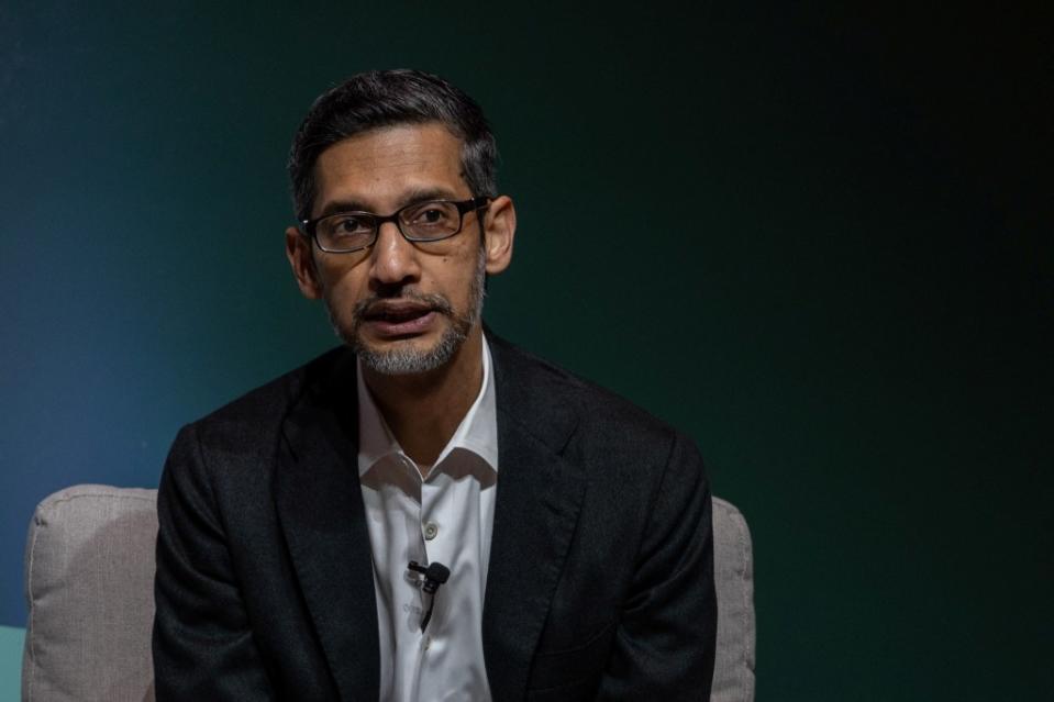 Internal turmoil centered on $1.2 billion contract signed in 2021 for Google and Amazon to provide the Israeli government with cloud computing and AI services. Above, Google CEO Sundar Pichai. REUTERS