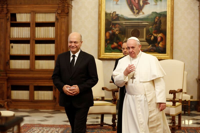 Pope Francis meets Iraqi President Barham Salih at the Vatican