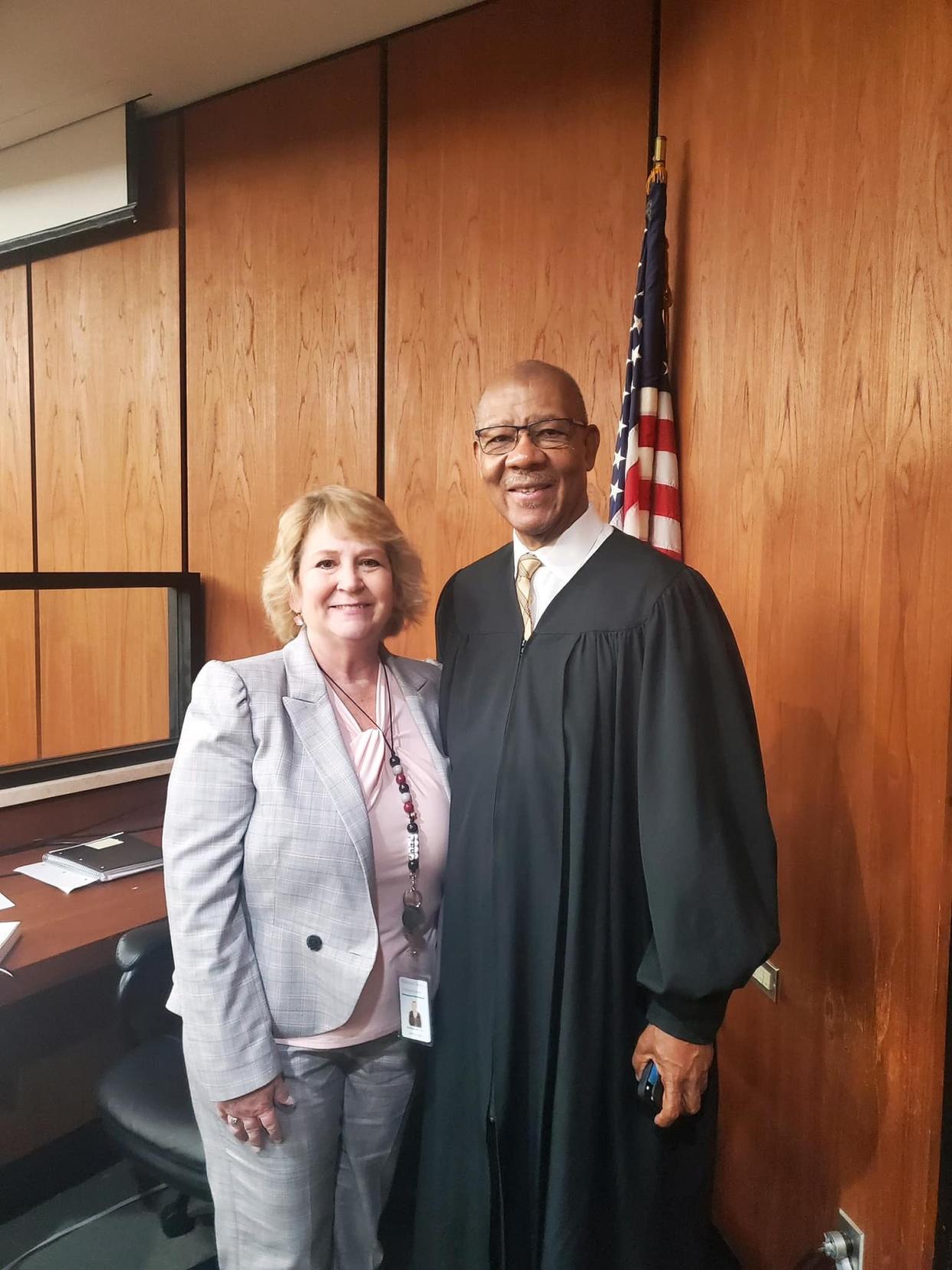 C.C. Clerk of Court Rebecca Hill and Judge Clifton Newman.