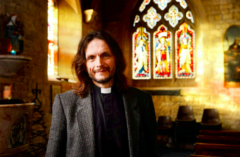 Reverend Nick Bromfield said he became fed up with poltergeist punters stopping in the yard of St Mary's Church (SWNS)