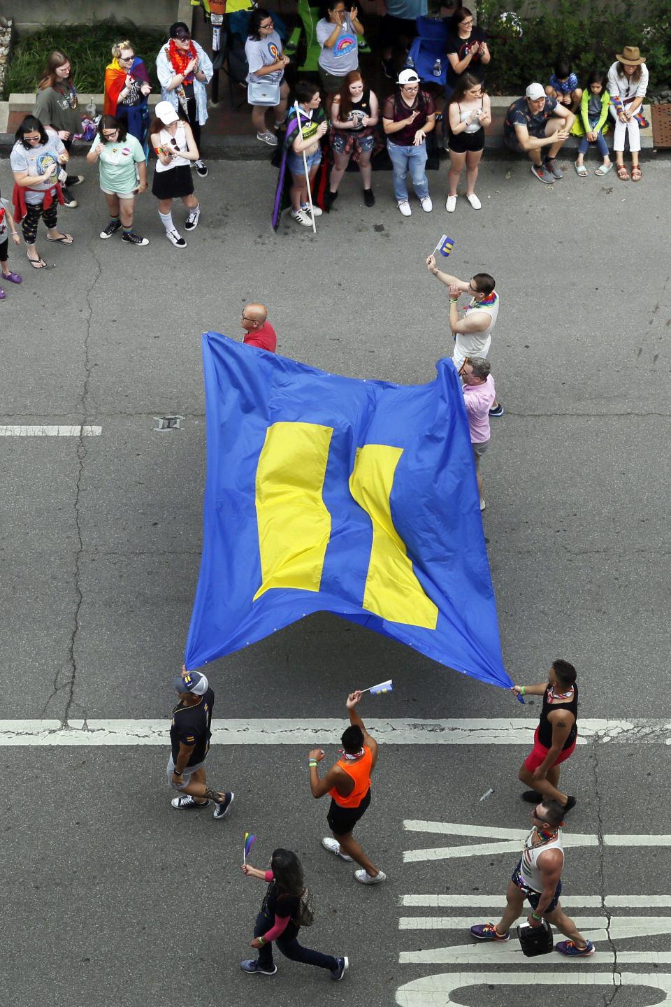 In June 2020, the Stonewall Columbus Pride Parade organization put together an LGBTQ Unity March for Black Lives in Columbus, Ohio, to express solidarity with the Black community after the previous month's murder of George Floyd by Minneapolis police officer Derek Chauvin.