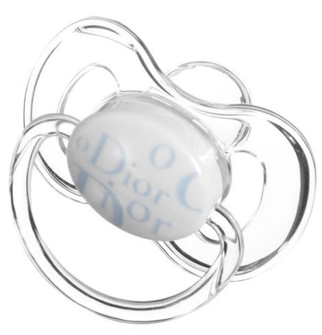 Baby Dior pacifiers cost $50 each. Photo courtesy of Barneys