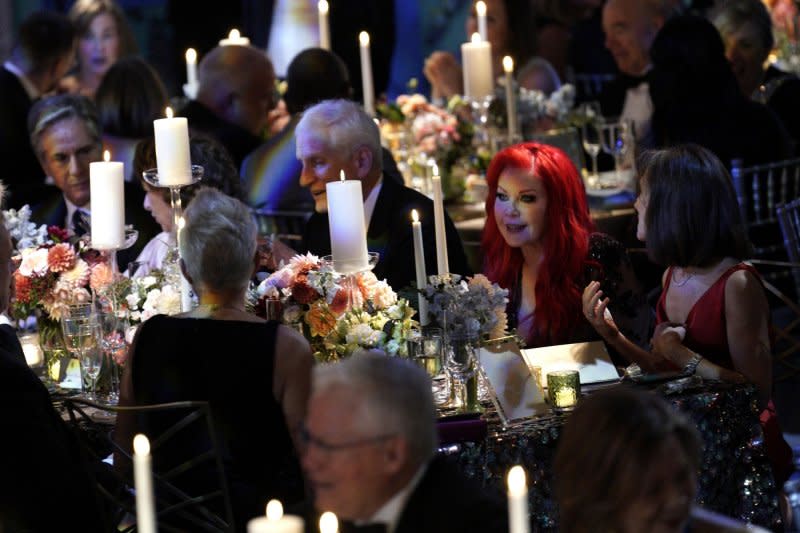 The B-52's singer Kate Pierson attends a state dinner hosted by U.S. President Joe Biden in honor of Australian Prime Minister Anthony Albanese at the White House in Washington, D.C., on Wednesday. Photo by Yuri Gripas/UPI
