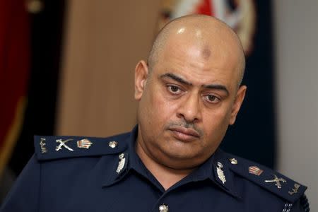 Bahrain police chief Tariq al-Hassan speaks to Reuters during an interview at Ministry of Interior headquarters in Manama, Bahrain February 11, 2016. REUTERS/Hamad I Mohammed