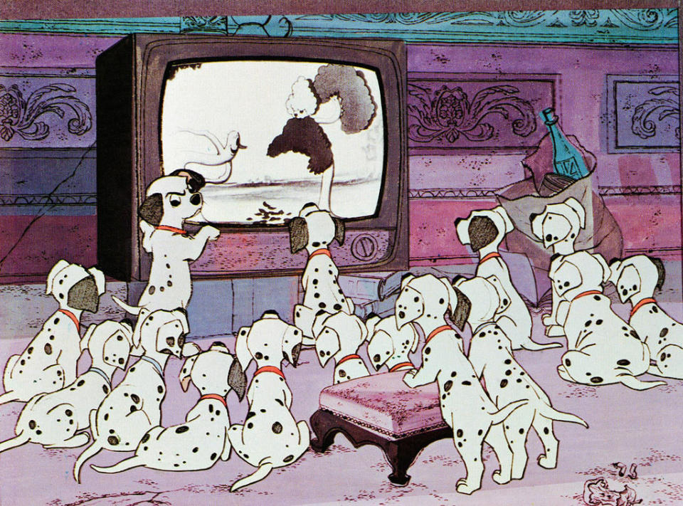 <a href="http://movies.yahoo.com/movie/1800165349/info" data-ylk="slk:101 DALMATIANS;elm:context_link;itc:0;sec:content-canvas" class="link ">101 DALMATIANS</a> (1961) - Pongo, the male Dalmatian, has 72 spots, the female Perdita has 68, and every one of the puppies has 32 spots.