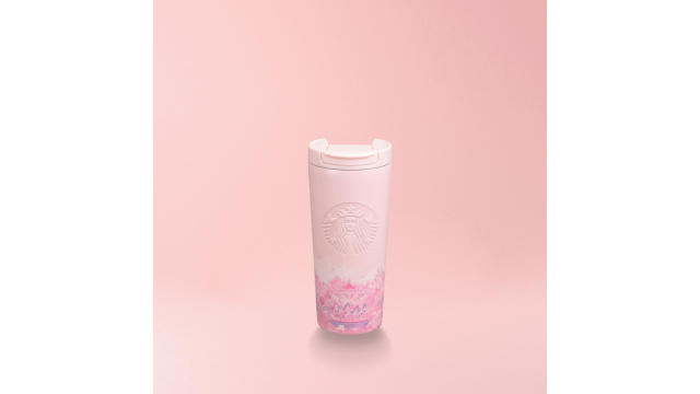 2023 Starbucks Glass Cup 13oz Tumbler Coffee Cup Pink Sakura +