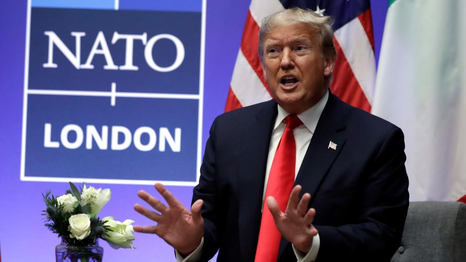 Donald Trump at a NATO summit in 2019