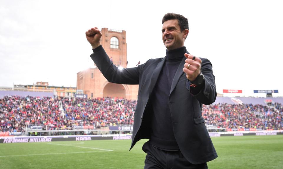 <span>Thiago Motta’s tactical innovations have transformed his players’ careers and taken <a class="link " href="https://sports.yahoo.com/soccer/teams/bologna/" data-i13n="sec:content-canvas;subsec:anchor_text;elm:context_link" data-ylk="slk:Bologna;sec:content-canvas;subsec:anchor_text;elm:context_link;itc:0">Bologna</a> to the heady heights of fourth in Serie A.</span><span>Photograph: Massimo Paolone/LaPresse/Shutterstock</span>