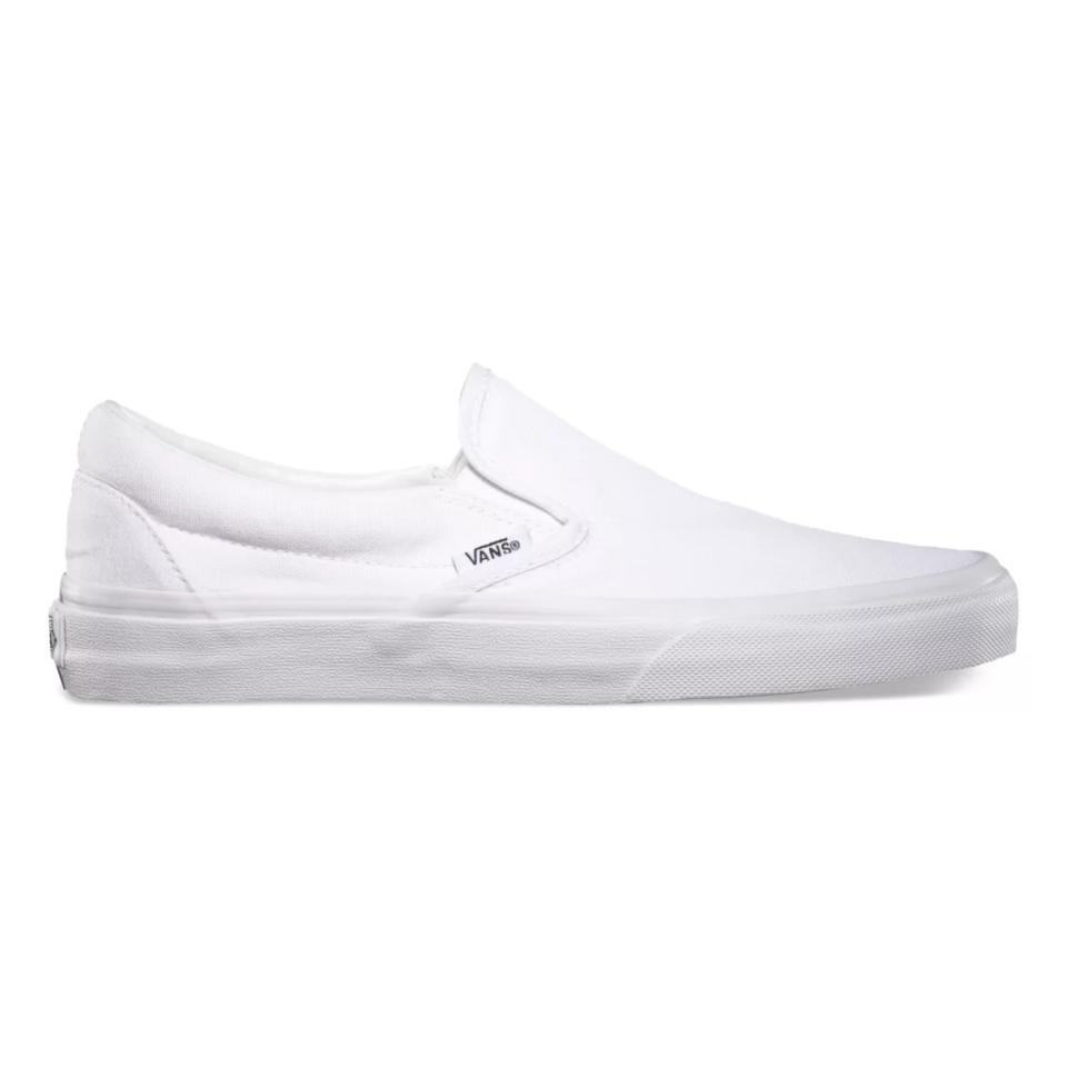 White Slip-On Vans