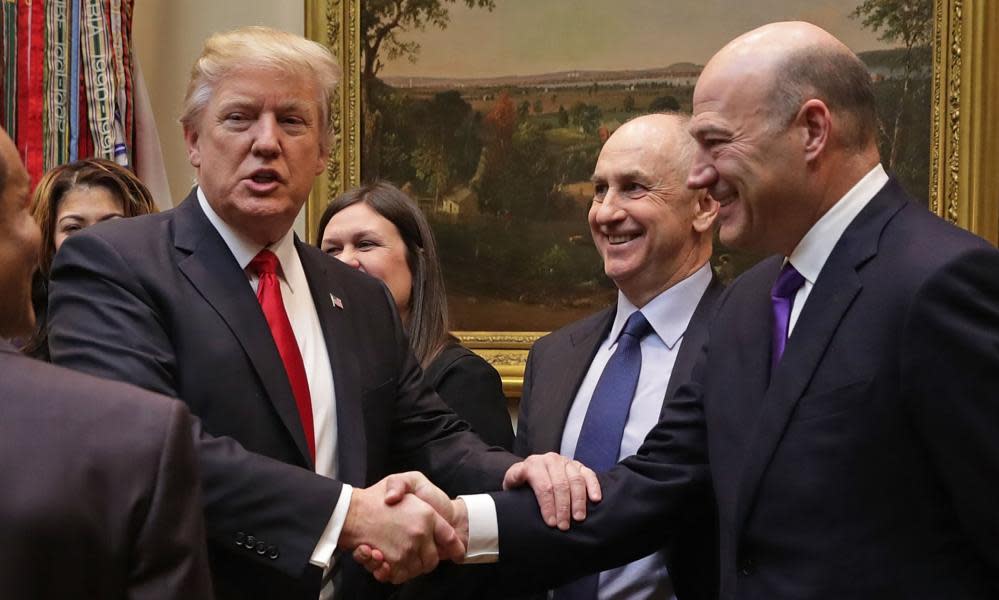 Donald Trump with Chris Liddell and Gary Cohn 