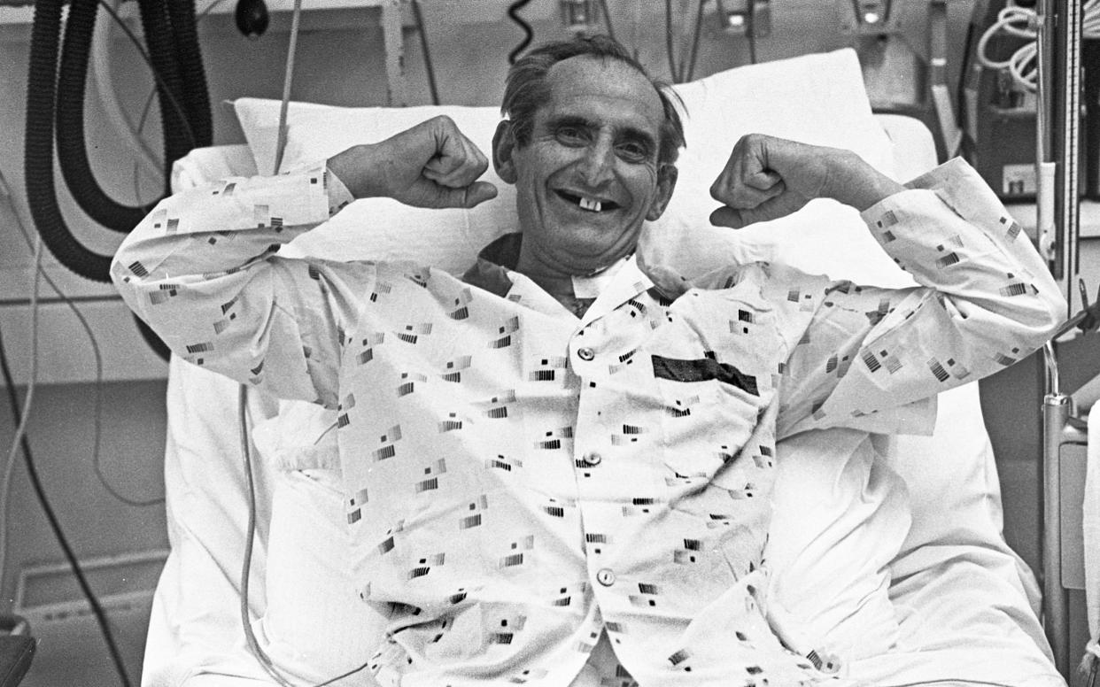 Keith Castle recovering after receiving the first successful UK heart transplant in 1979 - 1979 Colin Davey