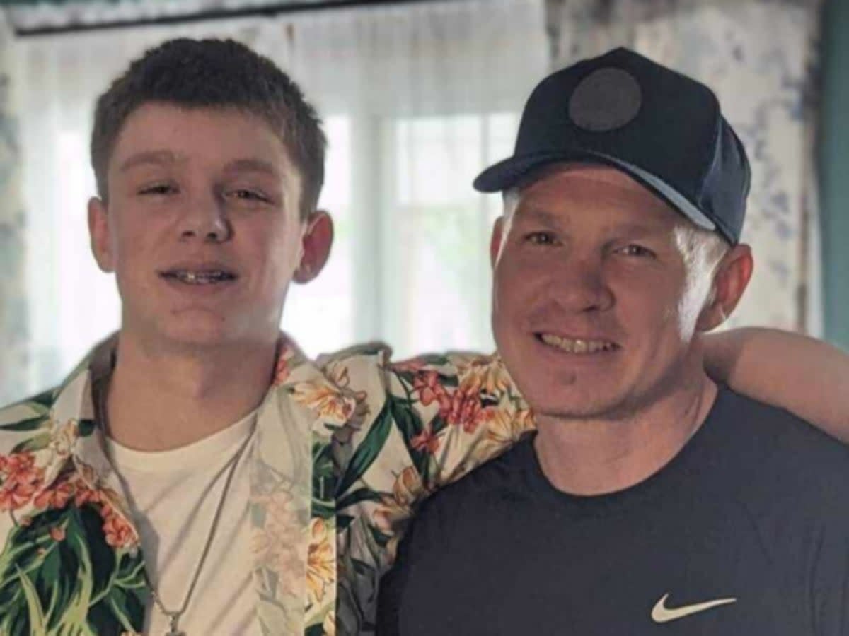 Tyler Atchley, 14, left, and his father Matt Atchley, 42, right. The father and son died in a drowning incident at Lake Anna, Virginia, on 25 May, 2024 (Atchley family)