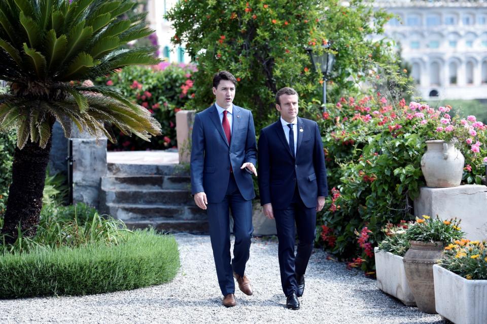 Emmanuel Macron y Justin Trudeau/Reuters