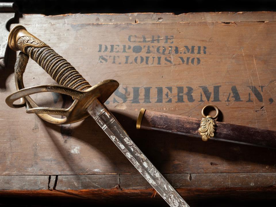 The sword and trunk used by Gen. William T. Sherman during the Civil War are among about 500 items up for bid in Fleischer's Auctions' “Civil War & African American History: Wm. T. Sherman Collection."