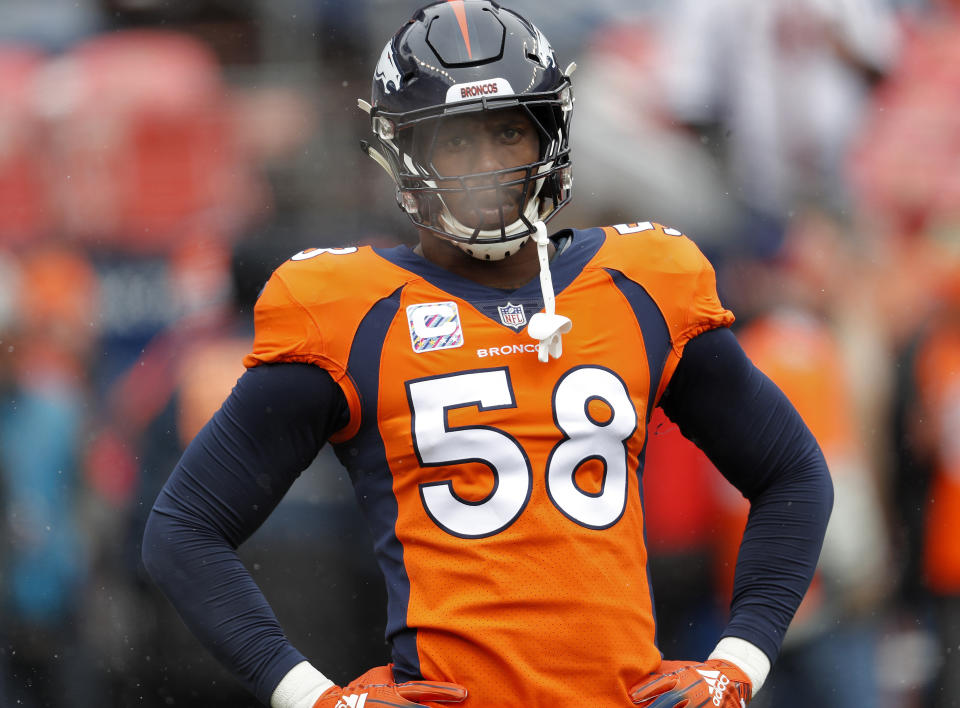 Von Miller and the Broncos pass rush will try to wreak havoc in the Texans backfield. (AP Photo/David Zalubowski, File)