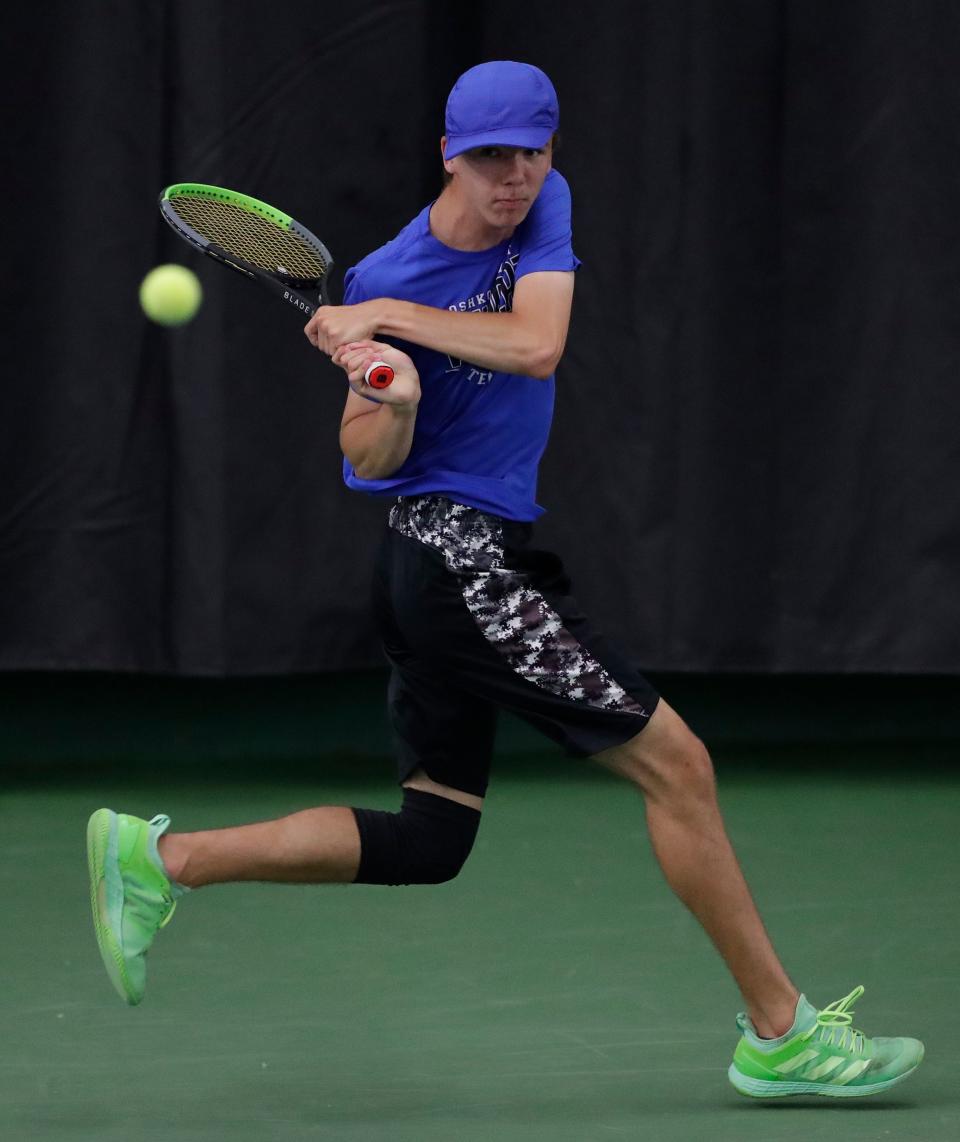 Oshkosh West's Jacob Stinski was a state qualifier in Division 1 singles last season.