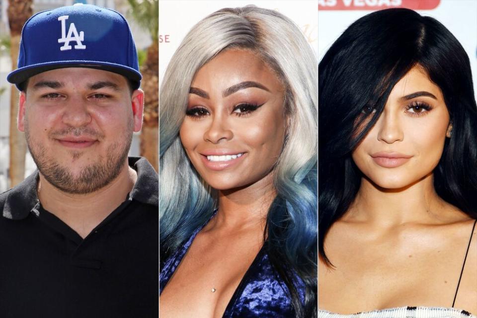 Rob Kardashian, Blac Chyna, Kylie Jenner | Gabe Ginsberg/Getty; Invision/AP/REX/Shutterstock; Denise Truscello/WireImage