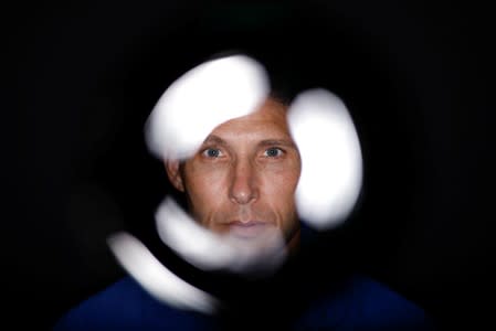 NASA commercial crew astronaut Michael Hopkins poses for a portrait at Johnson Space Center in Houston, Texas