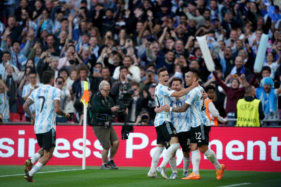 Argentina won 3-0 against Italy to triumph in Finalissima at Wembley (Zac Goodwin/PA) (PA Wire)