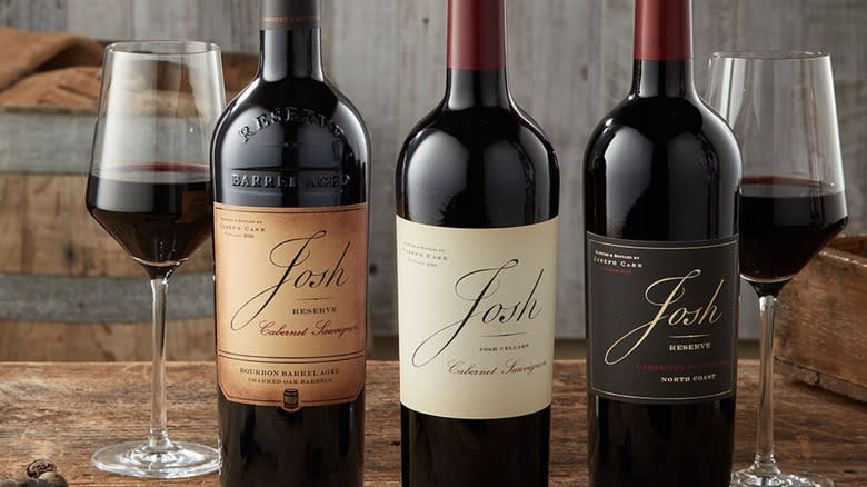 Three bottles of cabernet