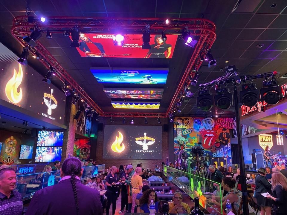 Inside Rock & Brews, a rock music-themed restaurant by Gene Simmons and Paul Stanley of the band KISS, at Potawatomi Casino Hotel in Milwaukee.