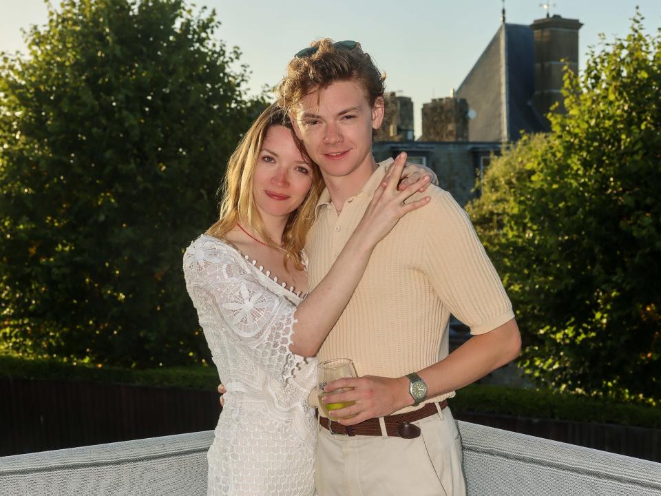 Talulah Riley and Thomas Brodie-Sangster attend Cowes Week 2022 on August 2, 2022 in Cowes, England.