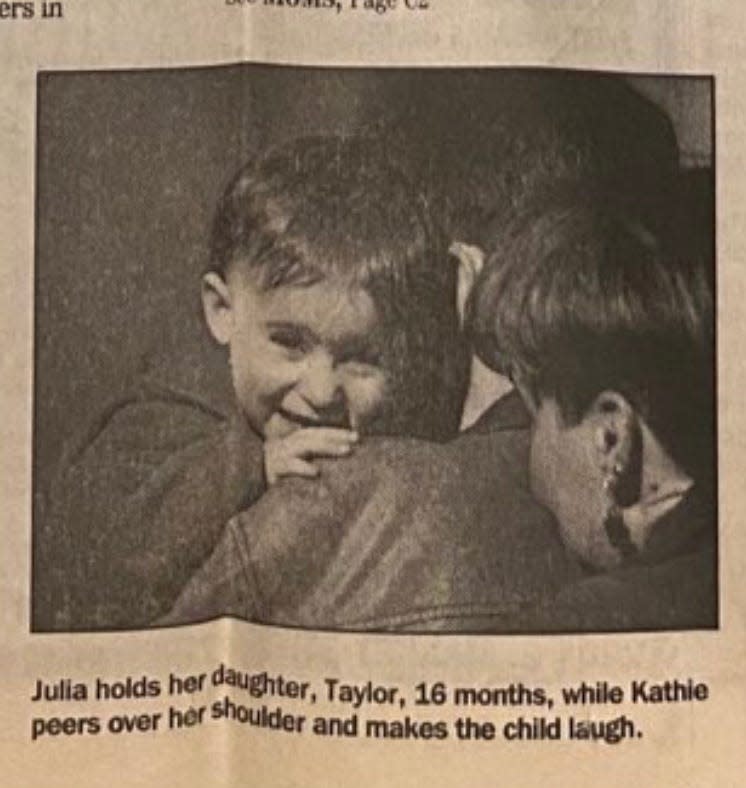 This March 12, 1997, Akron Beacon Journal story about lesbian mothers included Ellen and Wendy McWilliams-Woods, who were out at the time but wanted to use different names for the story to protect the school district from any backlash.