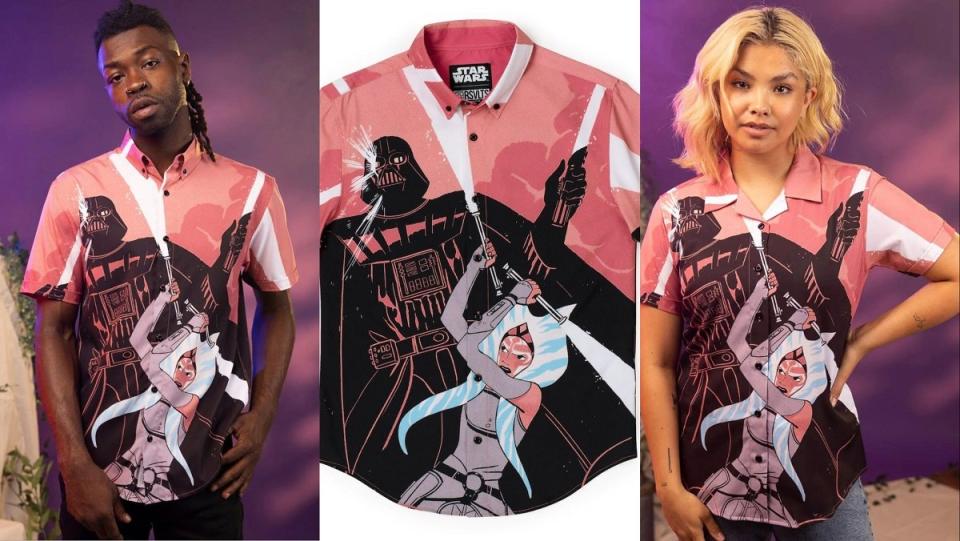 Ahsoka fights Vader in this Rebels-inspired RSVLTS shirt. 