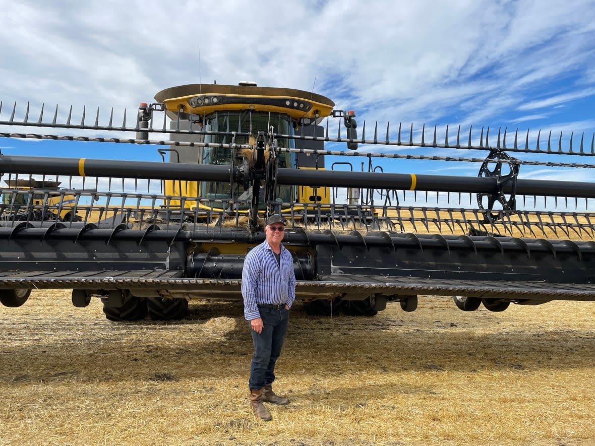 Leroy Newman grows wheat, barley, canola and peas at his farm near Blackie, Alta., about 70 kilometres south of Calgary. (Submitted by Leroy Newman - image credit)