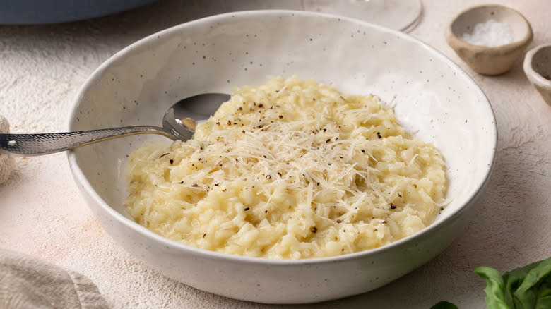 Parmesan risotto in bowl