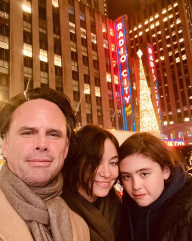 <p>Walton Goggins Instagram</p> Walton Goggins and Nadia Conners with their son during Christmas time in New York City.