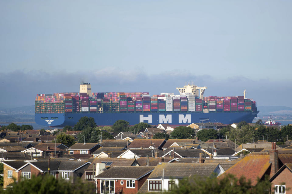 The ship arrived on Canvey Island on Sunday.