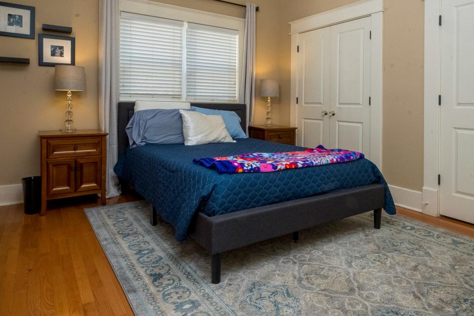 The master bedroom is part of an addition to the home built by a previous owner.