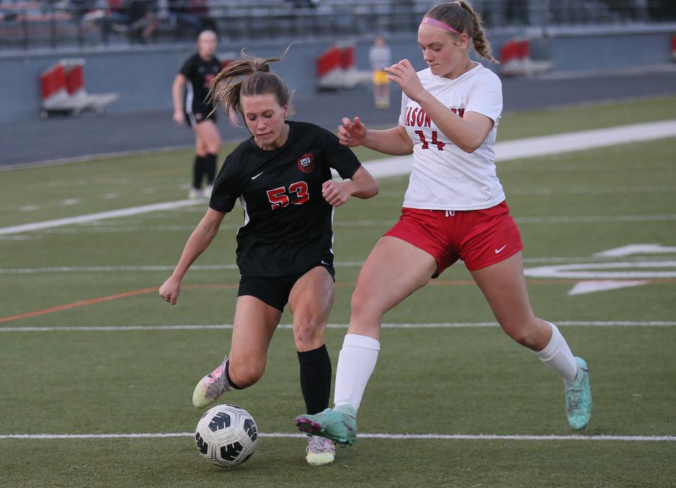 Selah Helgeson plays girls soccer for Ames and runs track for Roland-Story. The Roland-Story sophomore leads Ames with 14 goals on the season, and she won a conference championship in the shuttle hurdle relay for the Roland-Story track team Thursday.