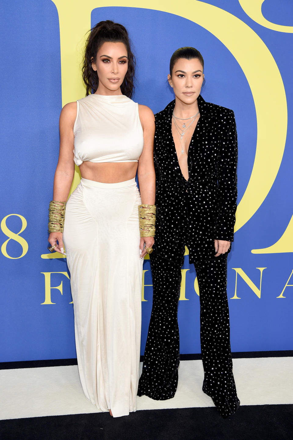 NEW YORK, NY - JUNE 04:  Kim Kardashian West and Kourtney Kardashian attend the 2018 CFDA Fashion Awards at Brooklyn Museum on June 4, 2018 in New York City.  (Photo by Dimitrios Kambouris/Getty Images)