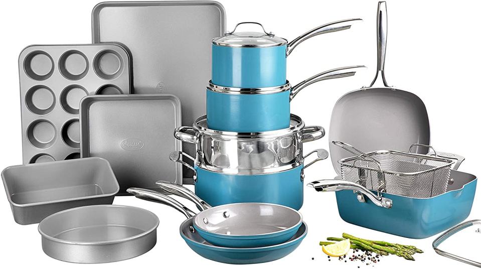 Gotham Steel Ocean Blue Cookware Set