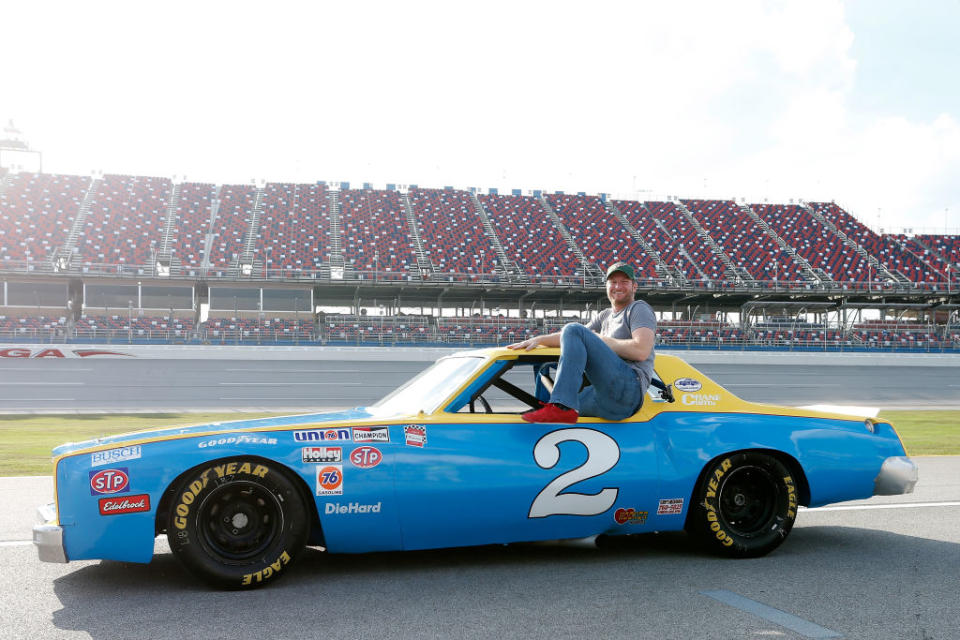 Dale Earnhardt Jr. in his father’s car. (Getty)